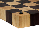 rubber foot maple black walnut checkerboard cutting block angle view upside down